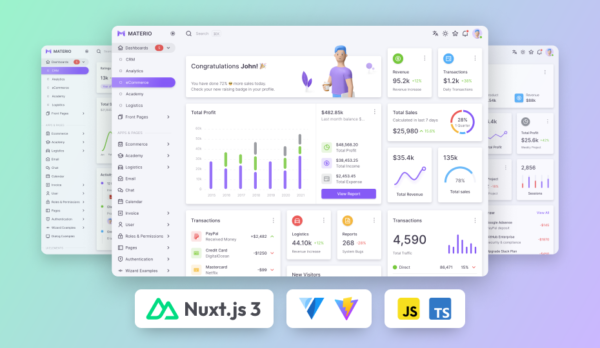 Materio - Vuetify Nuxtjs 3 Admin Template