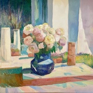 Roses In A Blue Vase - Avanesova Elena AVA