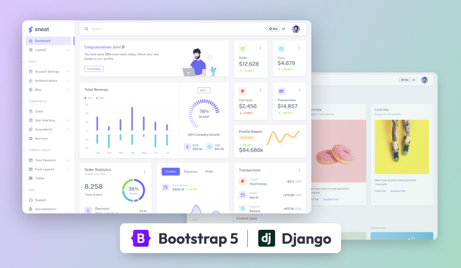 Sneat Dashboard Free – Django 5
