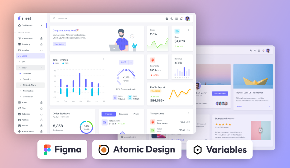 Sneat – Free Figma Admin Dashboard UI Kit