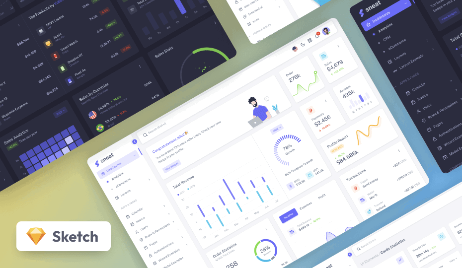 Sneat – Sketch Admin Dashboard UI Kit