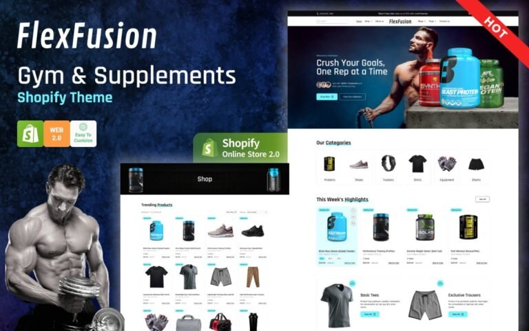 Flex Fusion - Sports Clothing & Fitness Supplements Shopify 2.0 Theme