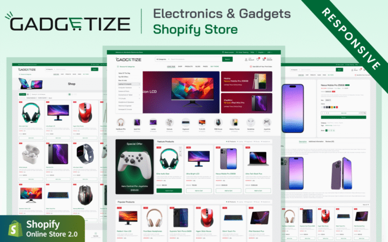 Gadgetize - Computer Gadgets & Accessories UI Shopify Theme