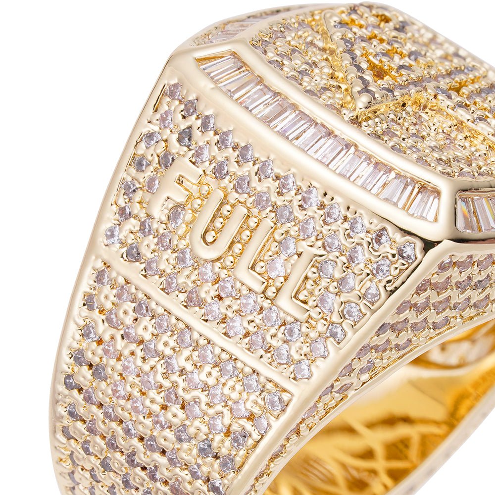 Big Daddy “4 Pockets Full” Baguette Iced Out Ring