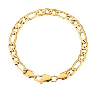 Big Daddy 6mm Steel Figaro Gold Bracelet