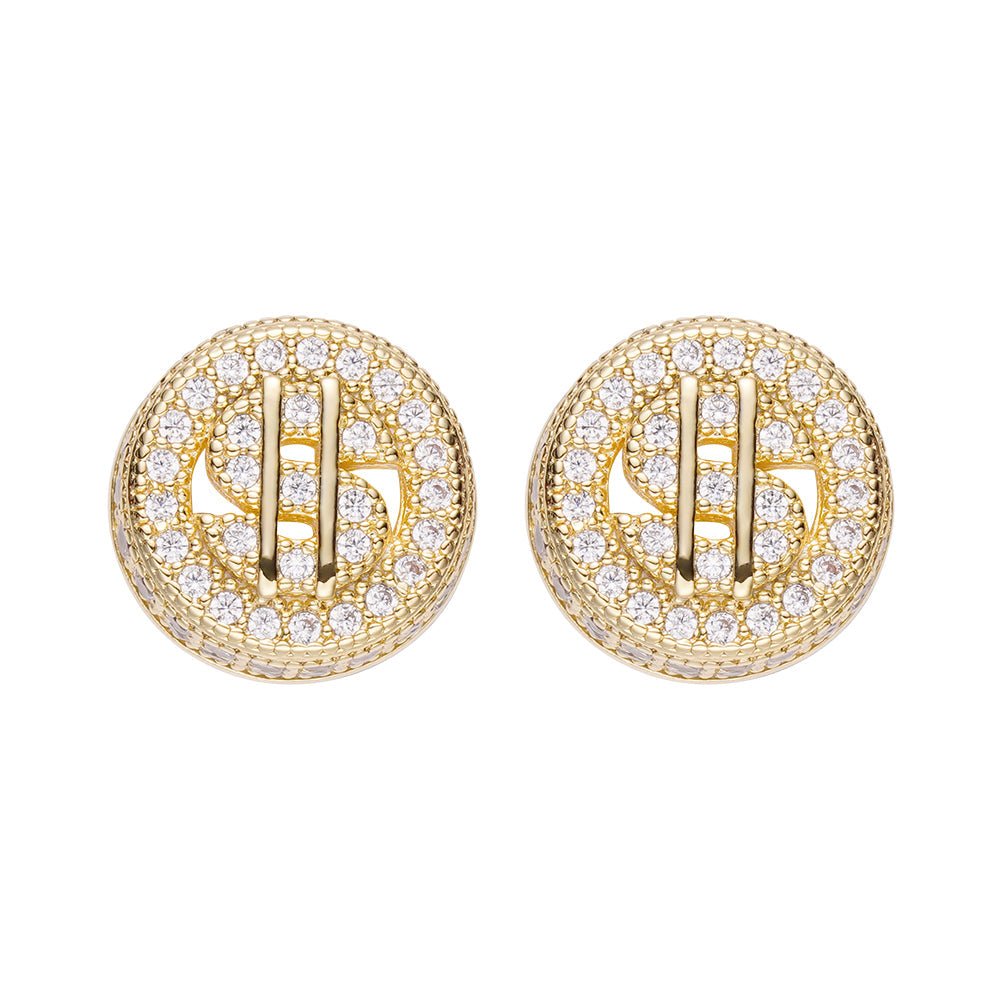 Big Daddy Cluster Dollar Sign Earring