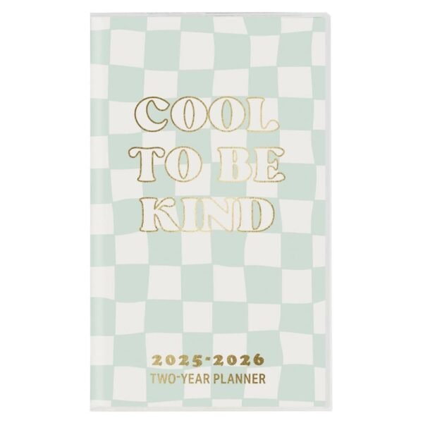 Checkered Fashion 2025 2 Year Checkbook Size Pocket Planner