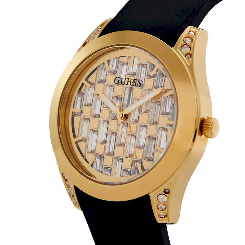 Guess Clarity Gold Tone Case Silicone Women’s Watch GW0109L1
