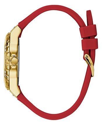 Guess Gold Tone Case Red Silicone Women’s Watch GW0431L1
