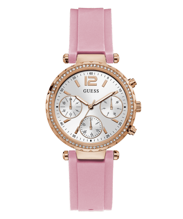 Guess Solstice Rose Gold Silicone Women's Watch GW0113L4