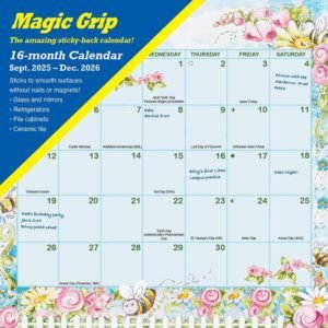 Joyful Seasons 2026 Magic Grip Wall Calendar