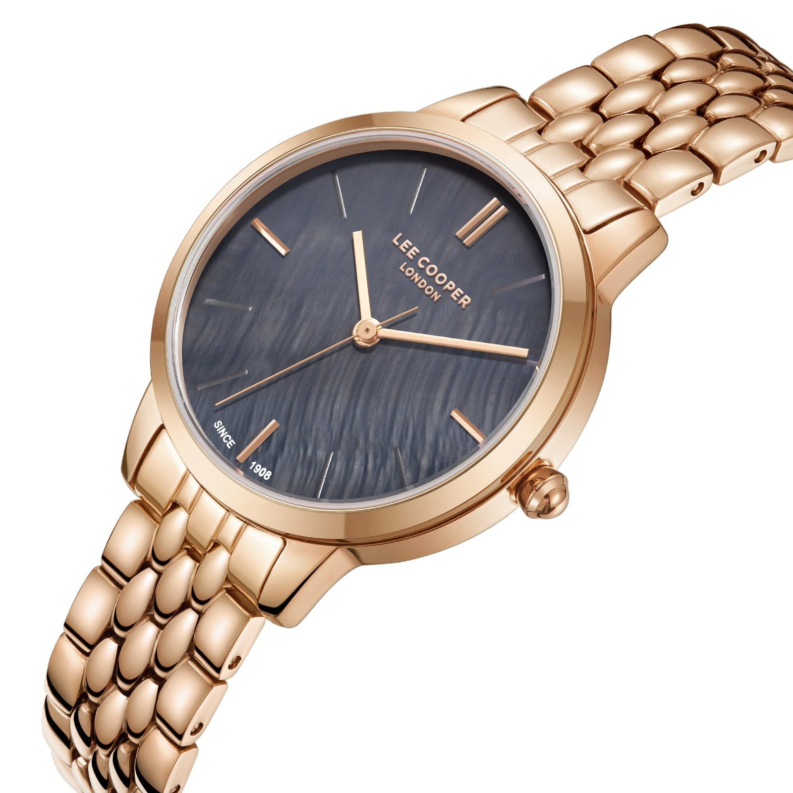 Lee Cooper Women’s 33 MM Rose Gold Analog Metal Strap Watch – LC07941.450