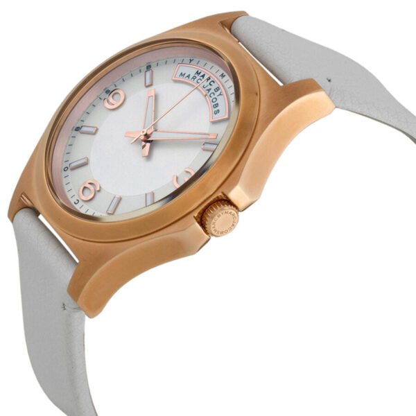 Marc By Marc Jacobs Baby Dave Ivory Dial White Leather Unisex Watch MBM1260