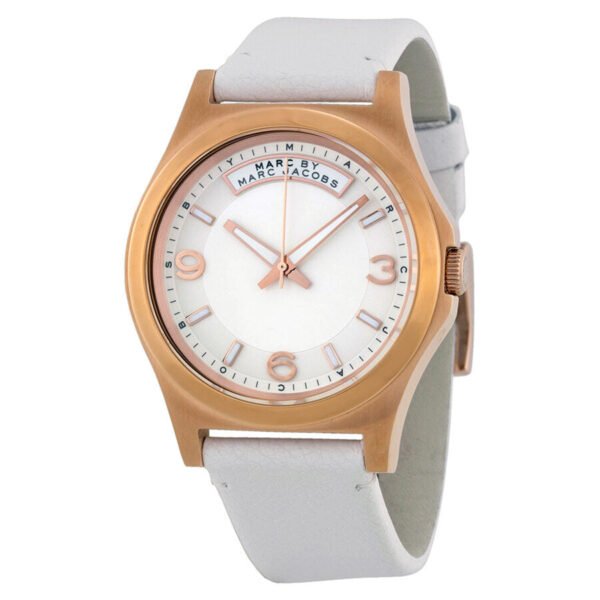 Marc By Marc Jacobs Baby Dave Ivory Dial White Leather Unisex Watch MBM1260