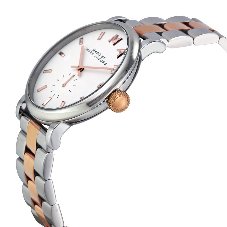 Marc By Marc Jacobs White Dial Two Tone Stainless Steel Ladies Watch MBM3312