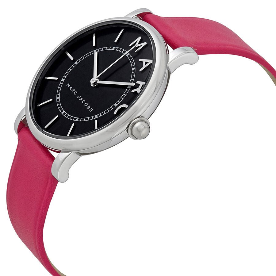 Marc Jacobs Roxy Black Dial Ladies Pink Leather Watch MJ1535