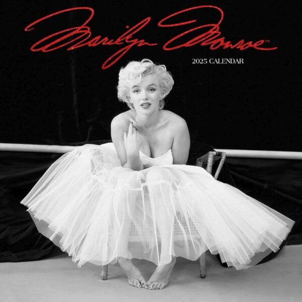 Marilyn Monroe Black and White 2025 Wall Calendar