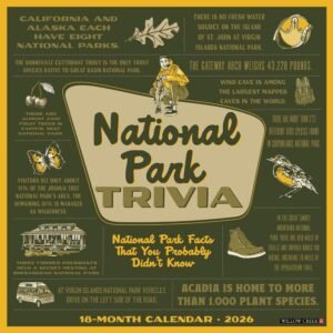 National Park Trivia 2026 Wall Calendar