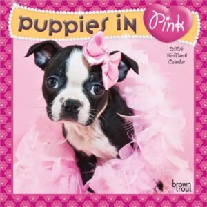 Puppies in Pink 2026 Mini Wall Calendar