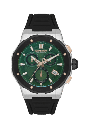 Quantum Hunter Men's Chronograph Watch Black Rubber Strap – HNG1082.371