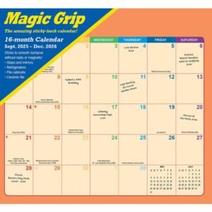 Rainbow Jumbo 2026 Magic Grip Wall Calendar