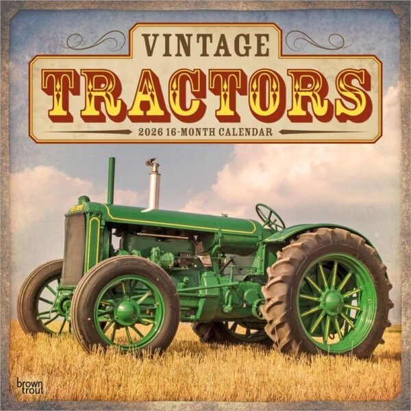 Tractors Vintage 2026 Wall Calendar