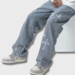 'Cross' Graphic Baggy Jeans