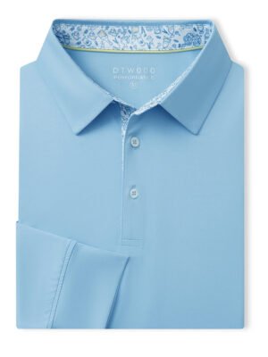 Designed Collared Long Sleeve Golf Polo