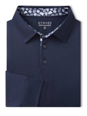 Designed Collared Long Sleeve Golf Polo