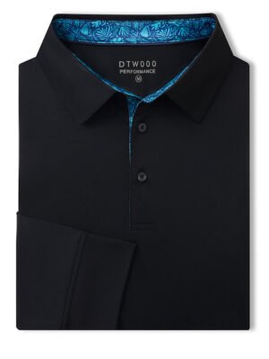 Designed Collared Long Sleeve Golf Polo
