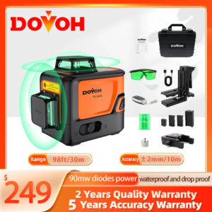 DOVOH Laser Level 360 Auto-Leveling Heavy Duty 3 Flat Structure Rechargeable, Suitable for Contractor Tile Ceilings, P3-360G - AliExpress 1420