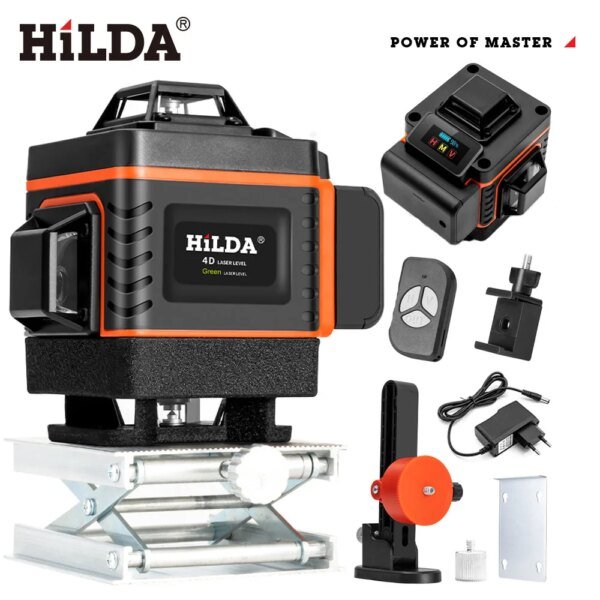 HILDA 16 Lines Laser Level Horizontal & Vertical Self-Leveling Cross Line Green Beam Laser Level Floor Tile Sticking Instrument - AliExpress 1420