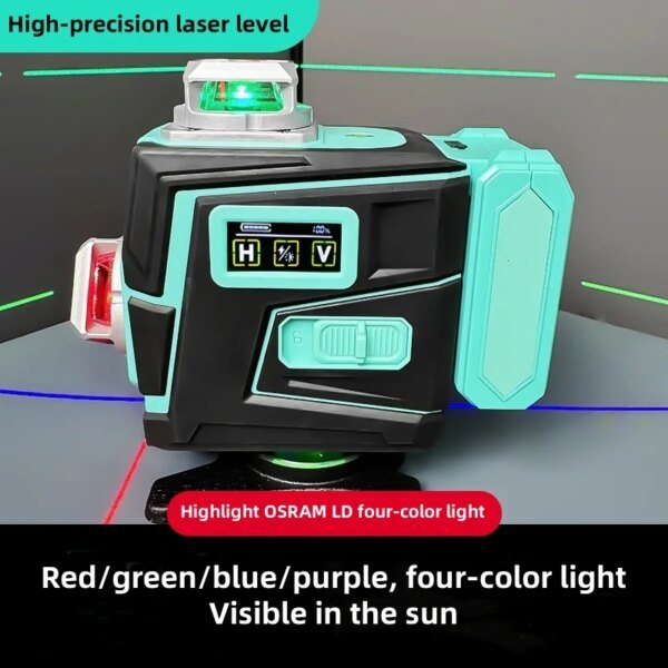 Laser Level 3D 12 Lines Powerful Purple Light Digital Display 360 Self-Leveling Horizontal Vertical Multicolor Laser Level - AliExpress 1420