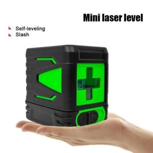 Mini Green Beam Self-Leveling Laser Level with Horizontal and Vertical Cross-Line, Includes Wall Bracket