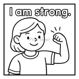 Printable Growth Mindset Affirmations Coloring Pages | Positive Self-Talk Digita