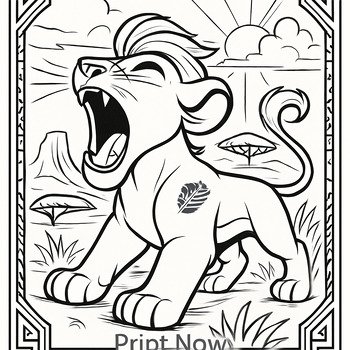 The Lion Guard Coloring Page – Printable PDF for Kids | Kion, Fuli, Beshte, Ono,