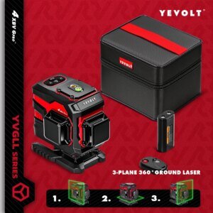 YEVOLT Ground Laser Level YVGLL4XS12T: Optimized for Slab/Floor Work, Auto Slope Lock, ±0.2mm/m Precision with Alarm Indicator​ - AliExpress 1420